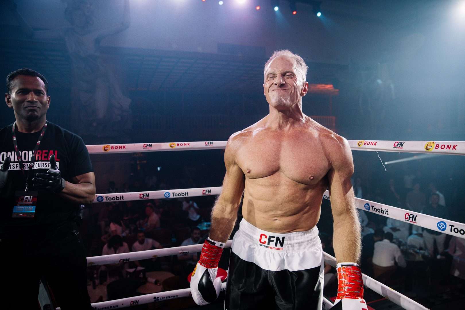 Brian Rose at Crypto Fight Night Dubai: Brian’s entrance into the ring